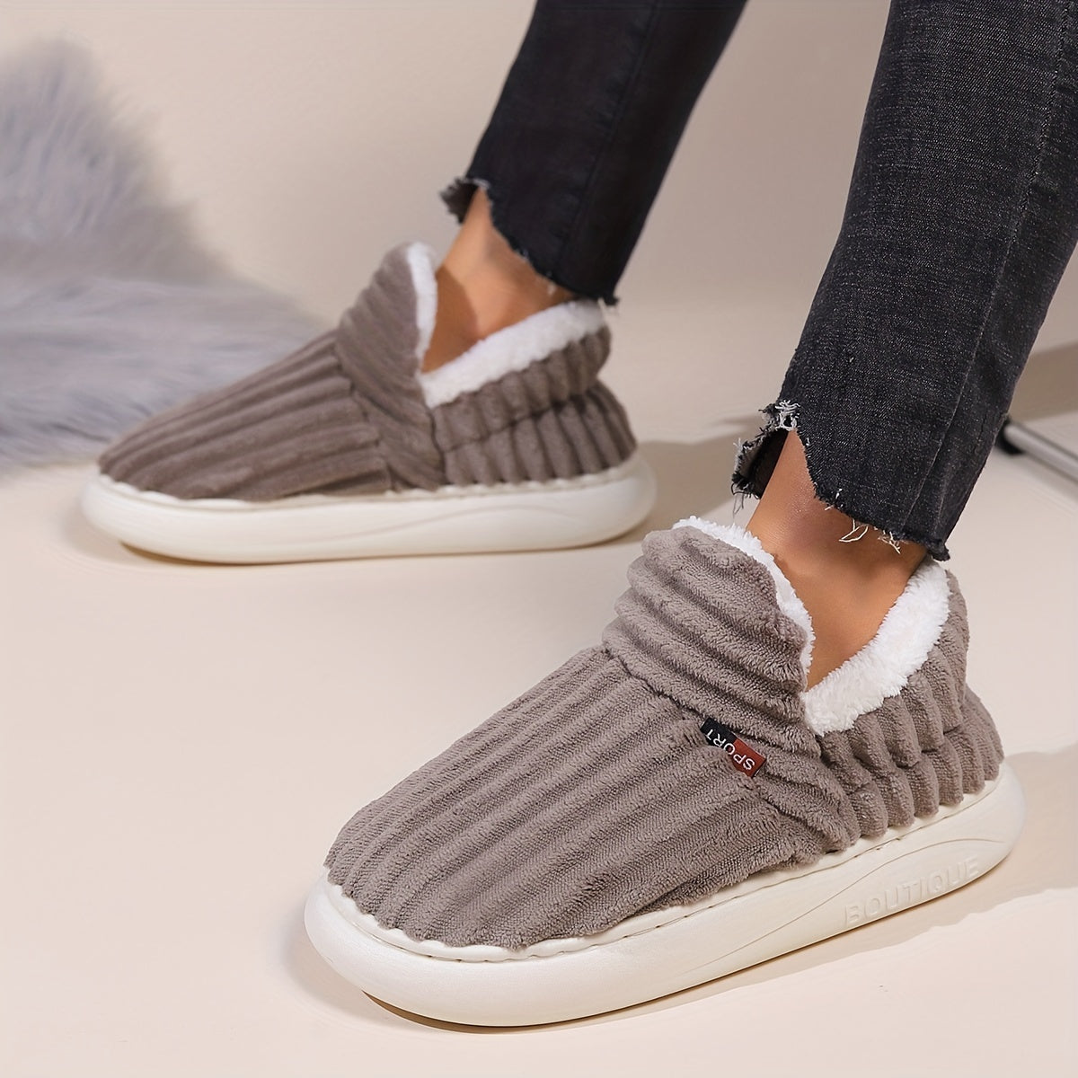 FuzzFeet | Gezellige Winter Pluche Pantoffels voor Thuis, Zacht Warm Binnen Schoeisel