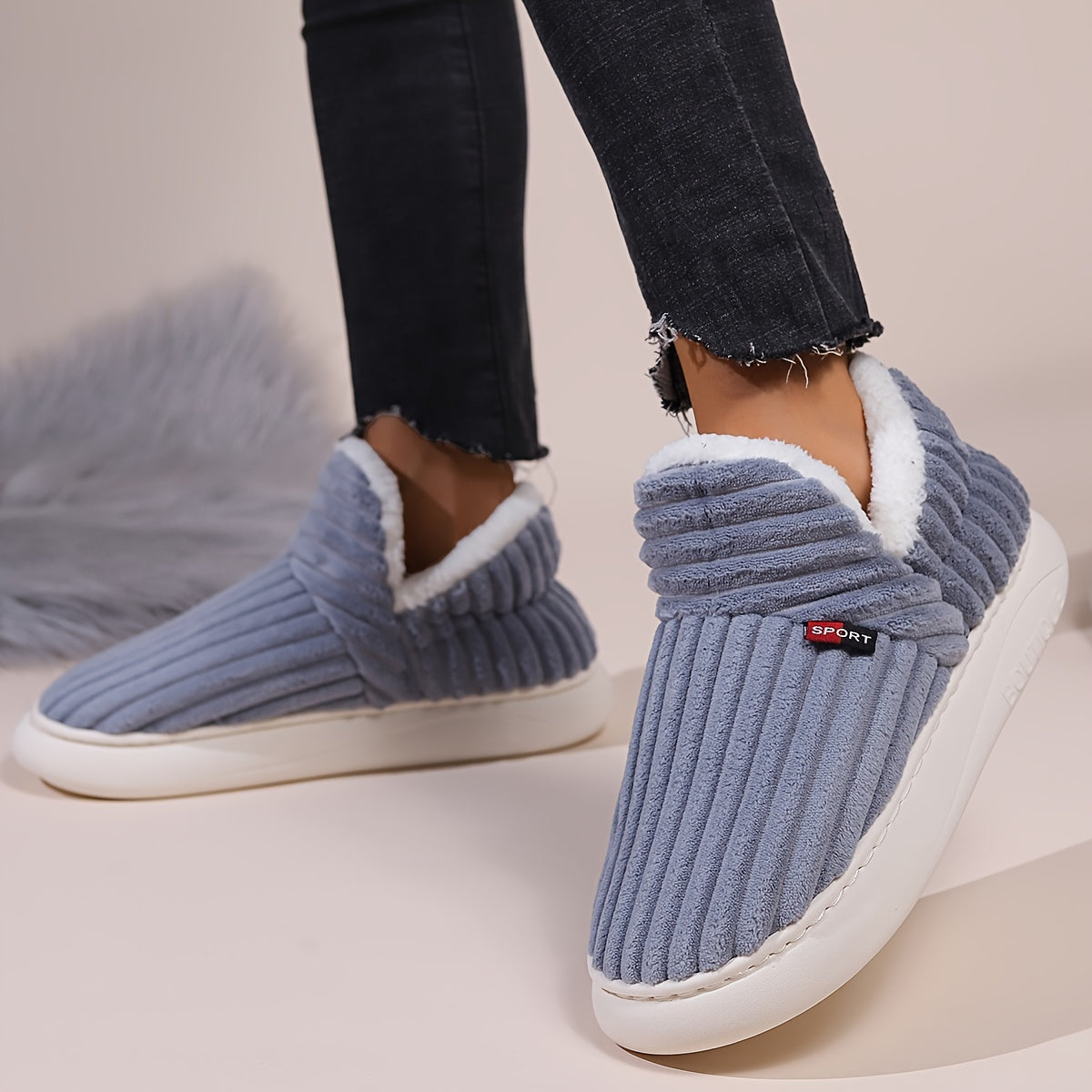 FuzzFeet | Gezellige Winter Pluche Pantoffels voor Thuis, Zacht Warm Binnen Schoeisel