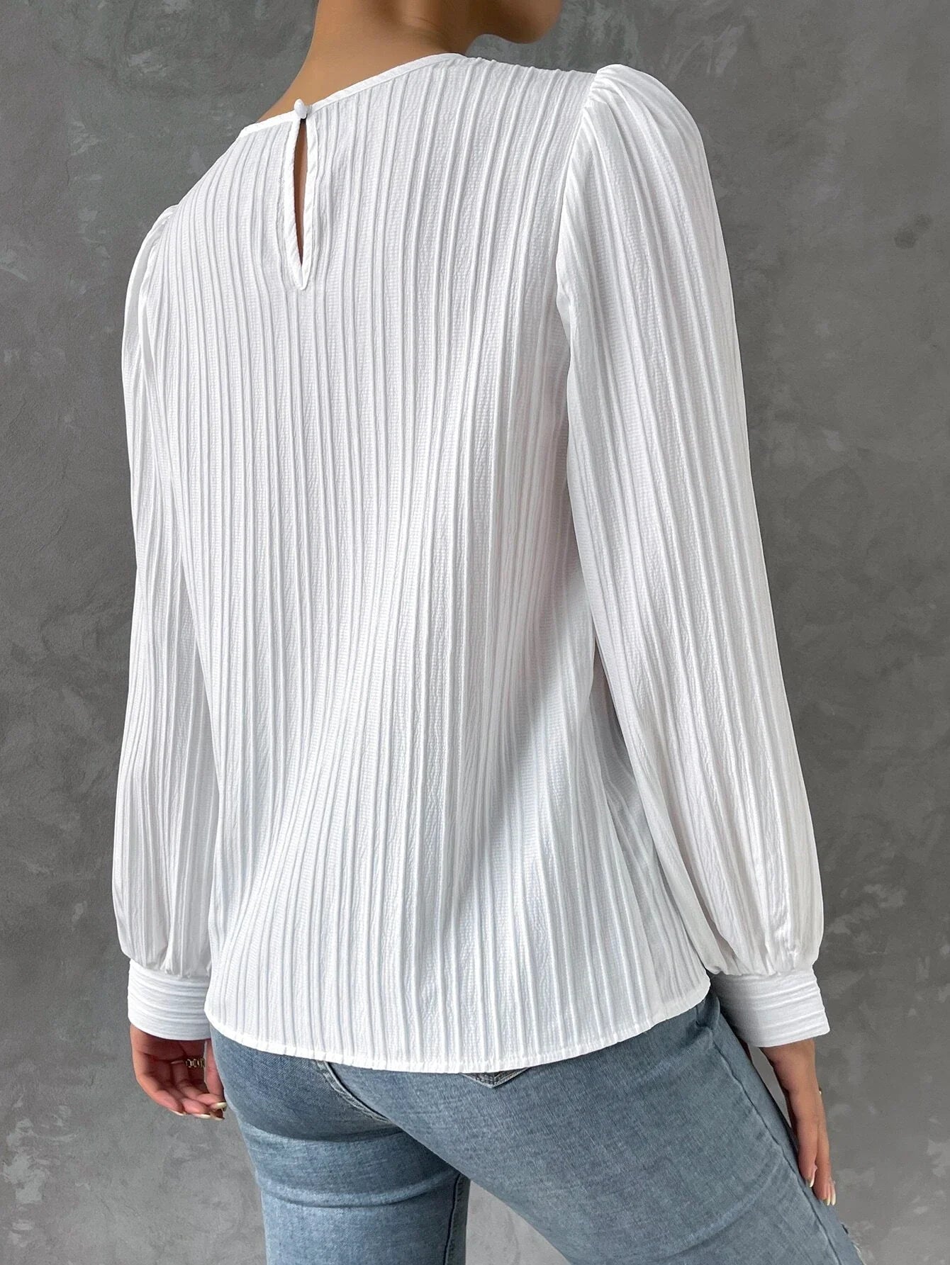 Vivy | Blouse met structuur en lange mouwen