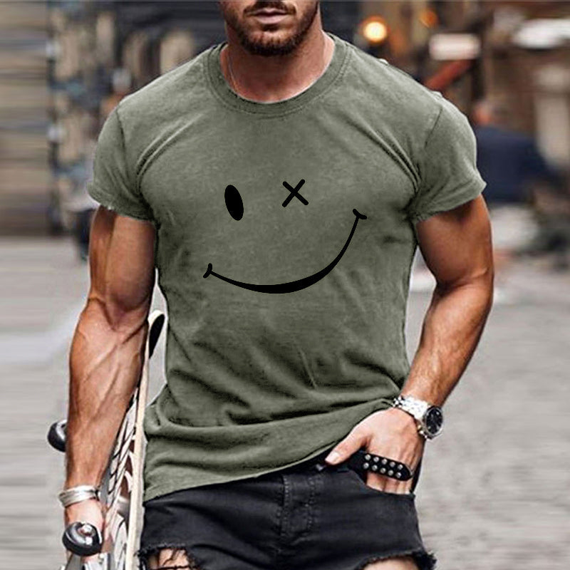 Gio | Vintage smiley opdruk korte mouwen T-shirt