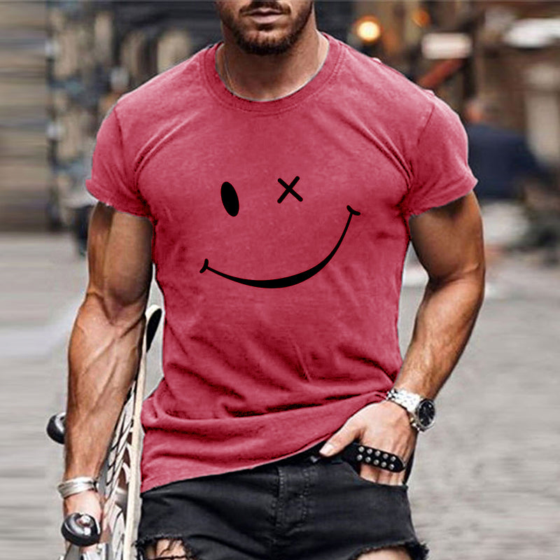 Gio | Vintage smiley opdruk korte mouwen T-shirt