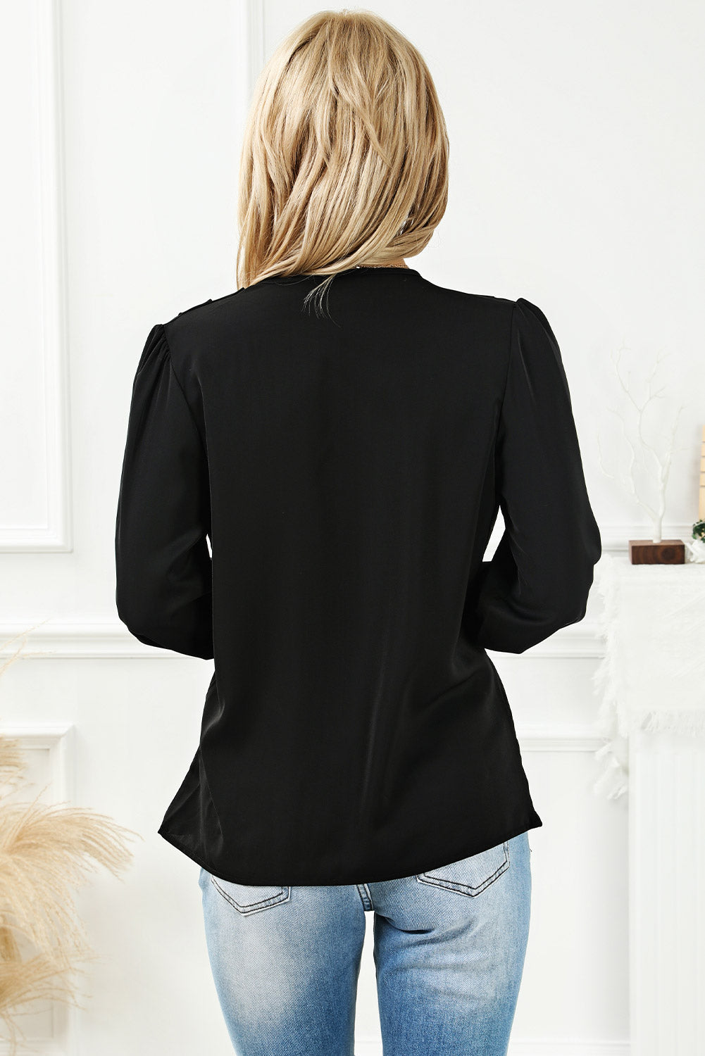 Wilma | Gedrapeerde Blouse met overslag hals - Stijlvol en elegant