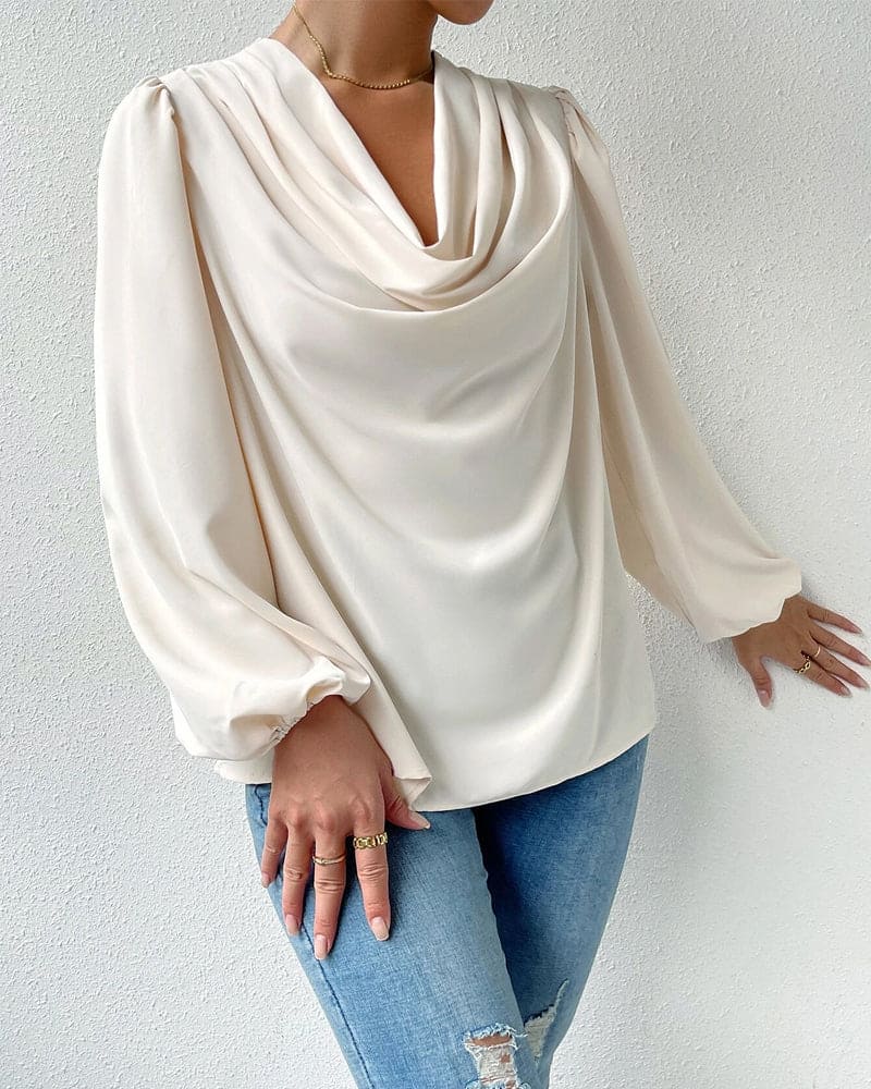 Noralie | Losse Blouse met Lange Mouwen en Kraag voor Vrouwen - Stijlvolle & Comfortabele Top