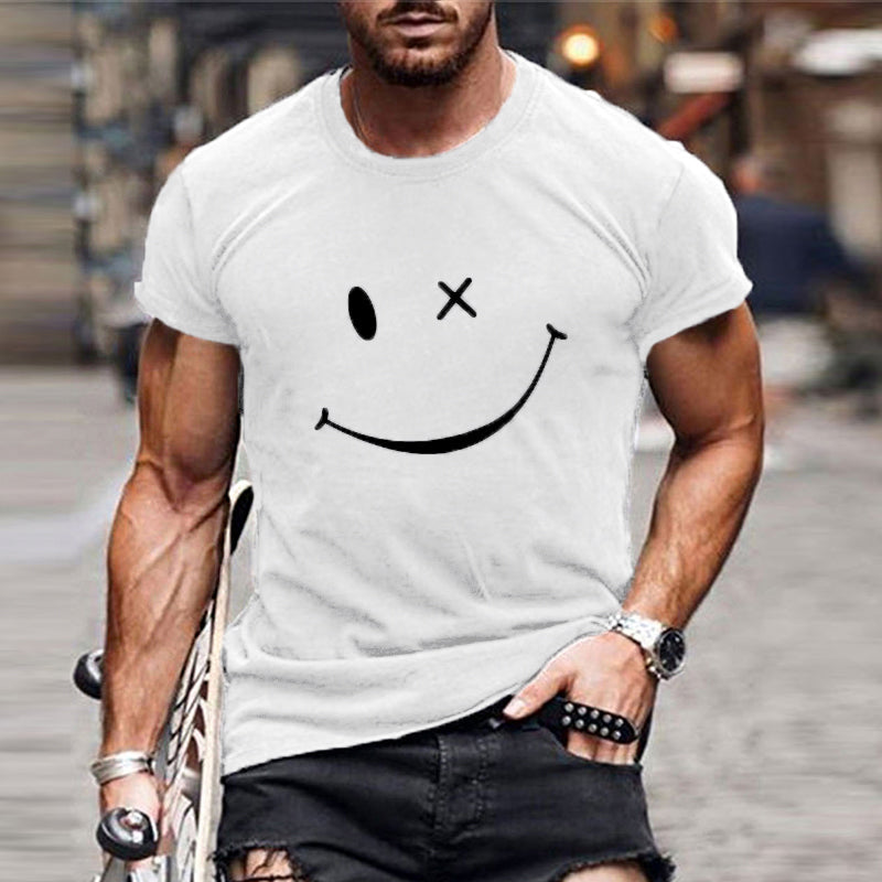 Gio | Vintage smiley opdruk korte mouwen T-shirt