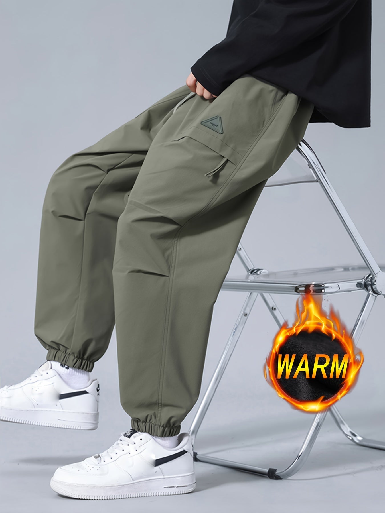 Alessandro | Heren winter warm-up broek, Casual losse pasvorm wijde pijpen, sportkleding met zakken