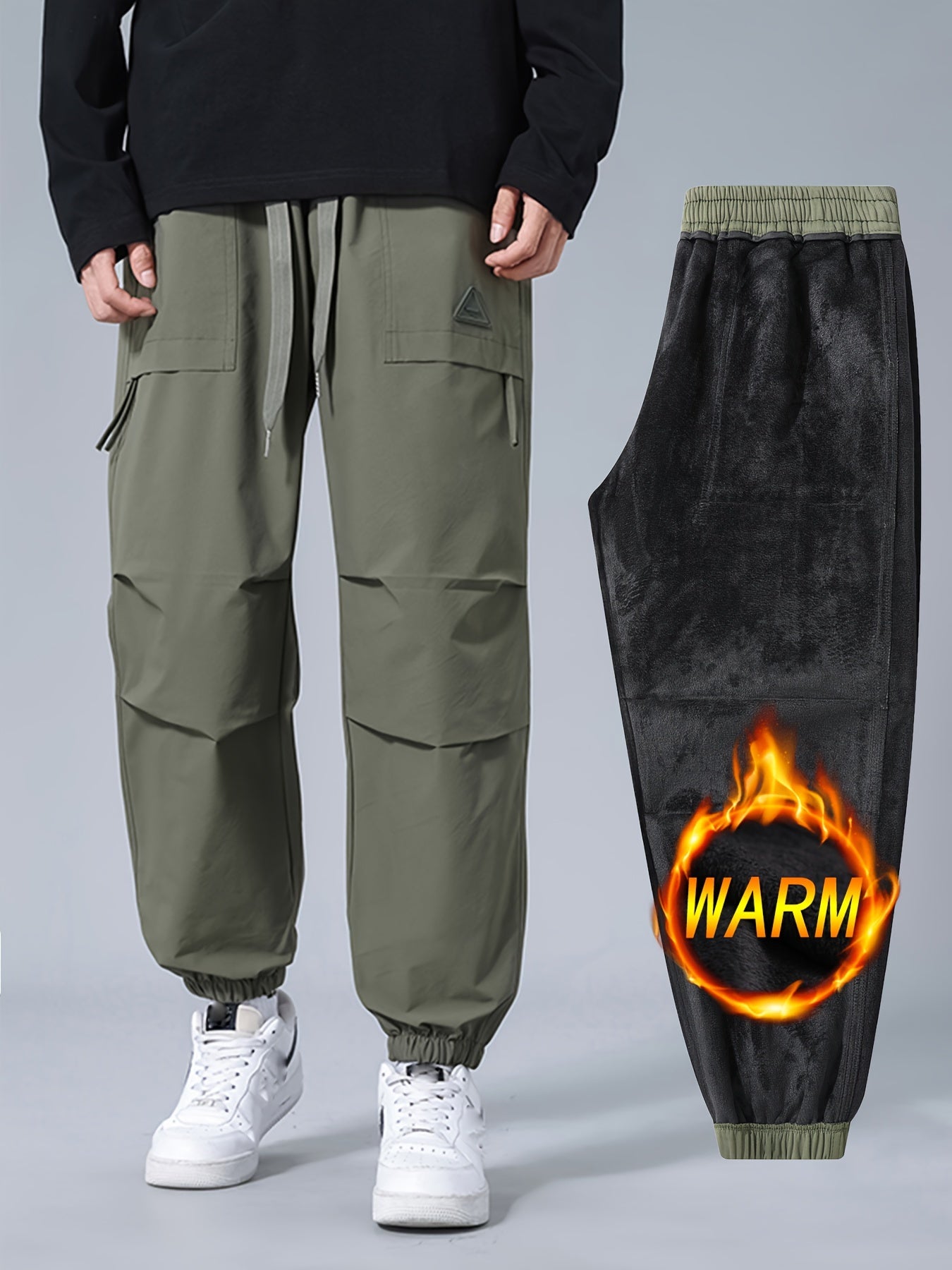 Alessandro | Heren winter warm-up broek, Casual losse pasvorm wijde pijpen, sportkleding met zakken