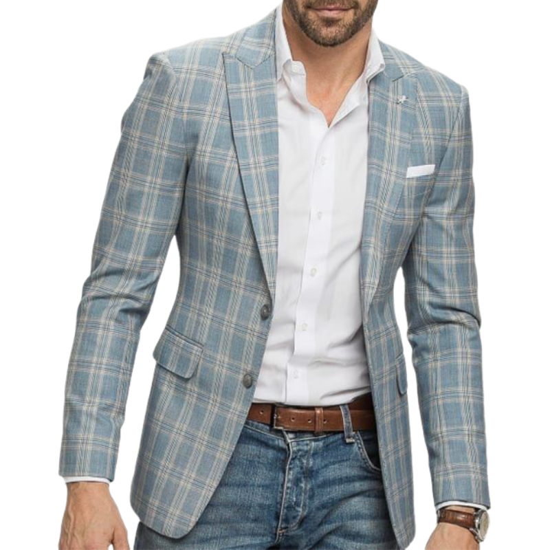 Alvise | Slim-Fit geruite herenblazer - klassiek casual colbert met enkele rij knopen