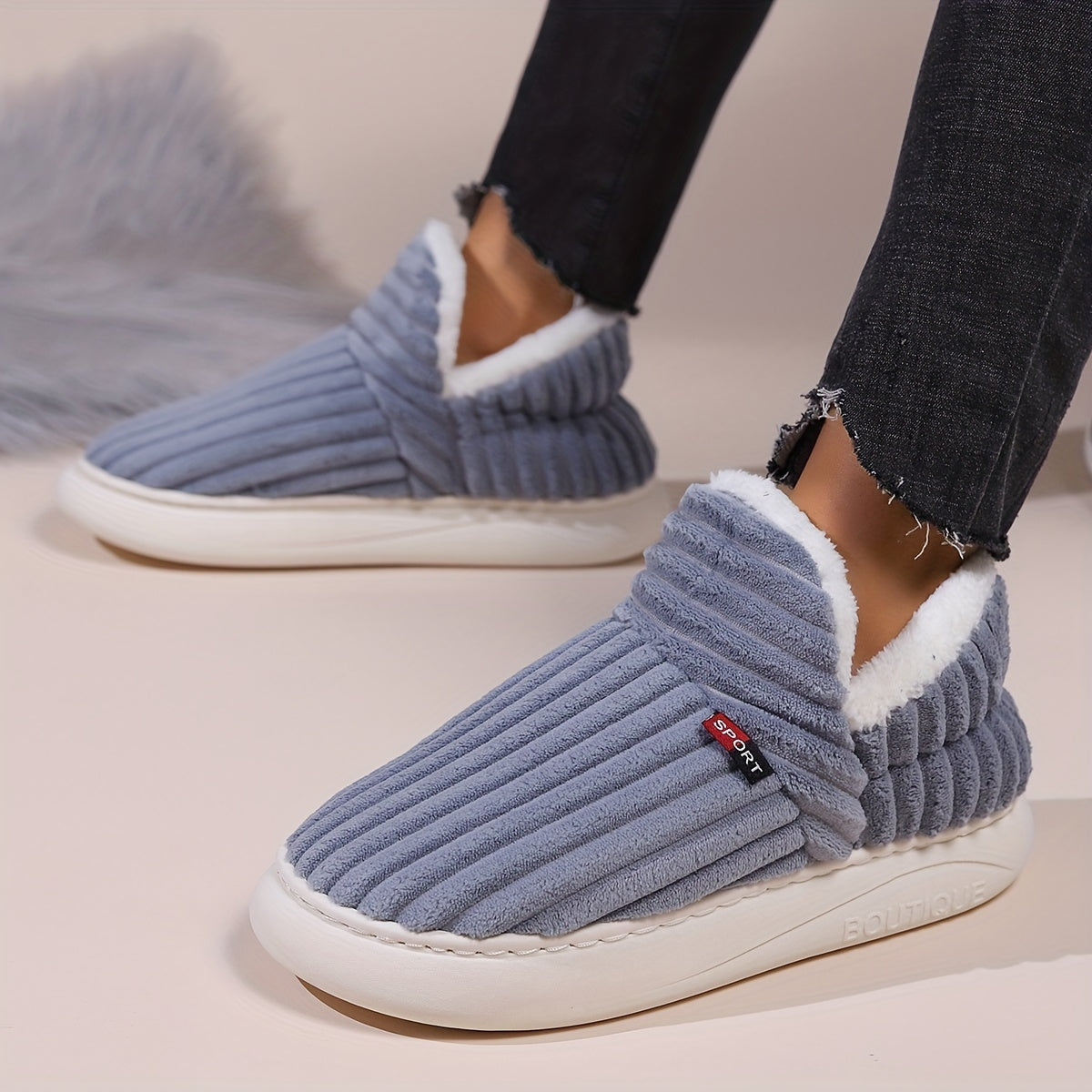 FuzzFeet | Gezellige Winter Pluche Pantoffels voor Thuis, Zacht Warm Binnen Schoeisel