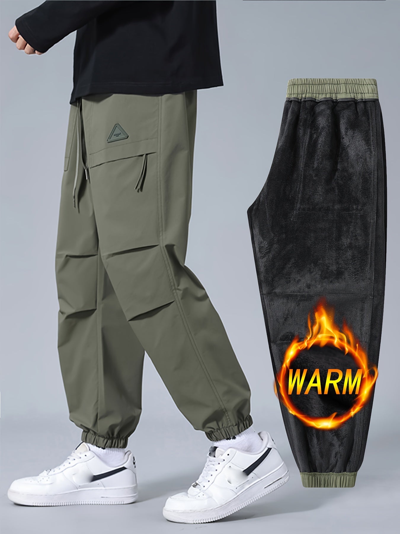 Alessandro | Heren winter warm-up broek, Casual losse pasvorm wijde pijpen, sportkleding met zakken