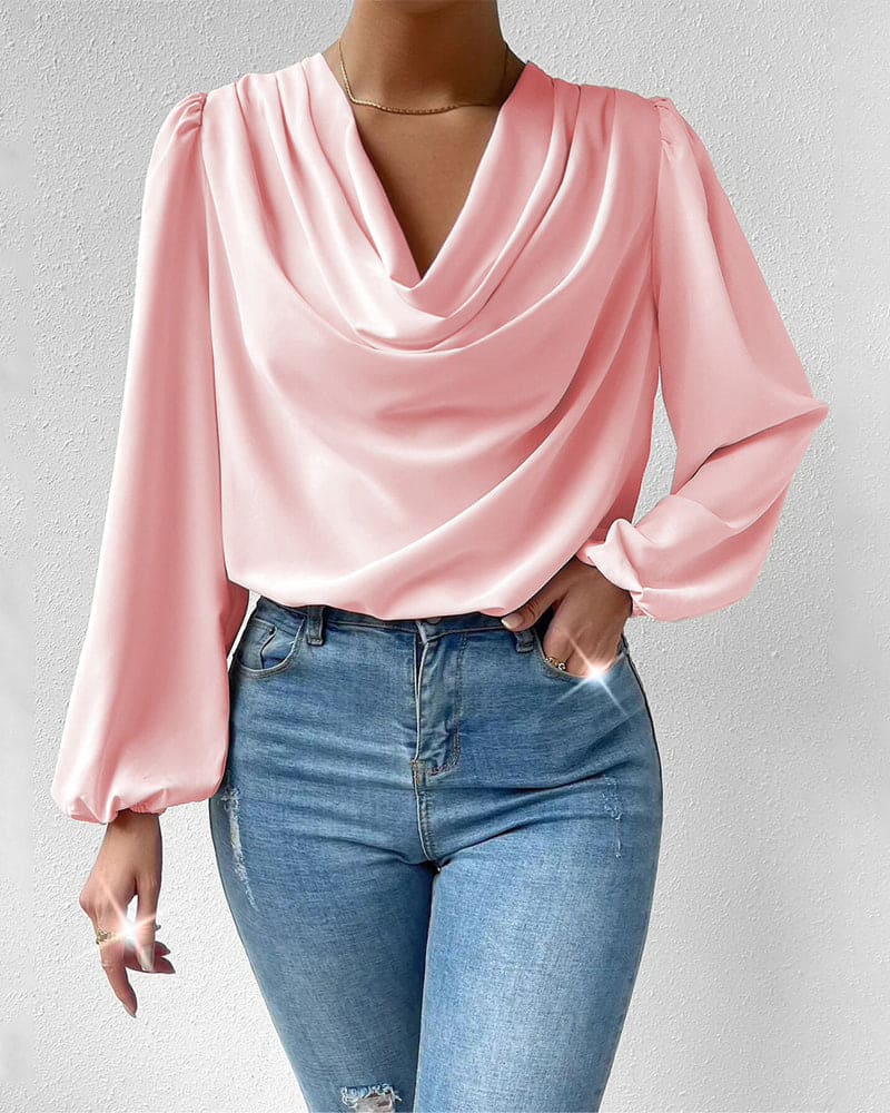 Noralie | Losse Blouse met Lange Mouwen en Kraag voor Vrouwen - Stijlvolle & Comfortabele Top