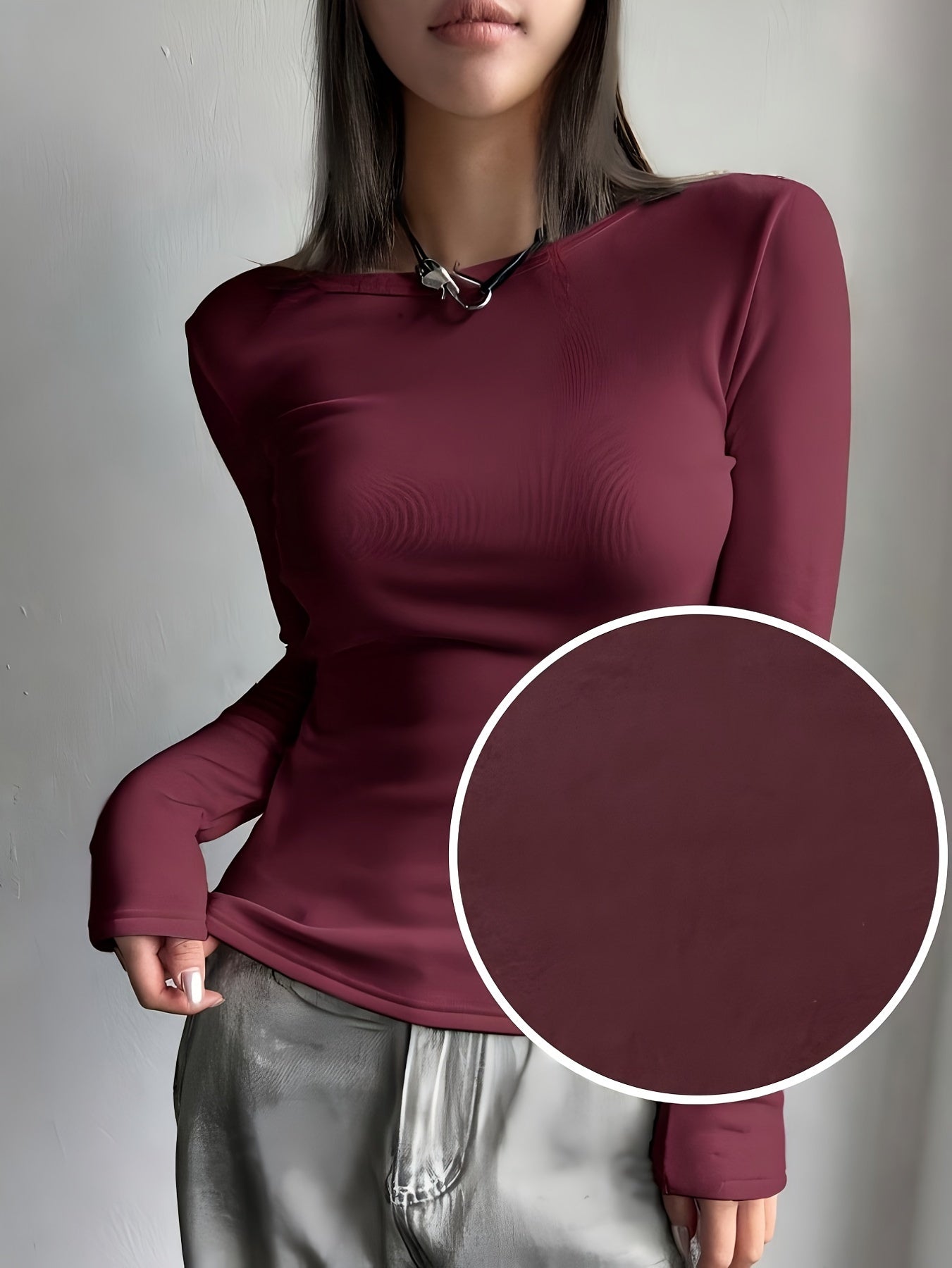 Valeria | Thermische gebreide slim fit-top voor dames, met fleece gevoerde warme basislaag, winter-top met lange mouwen