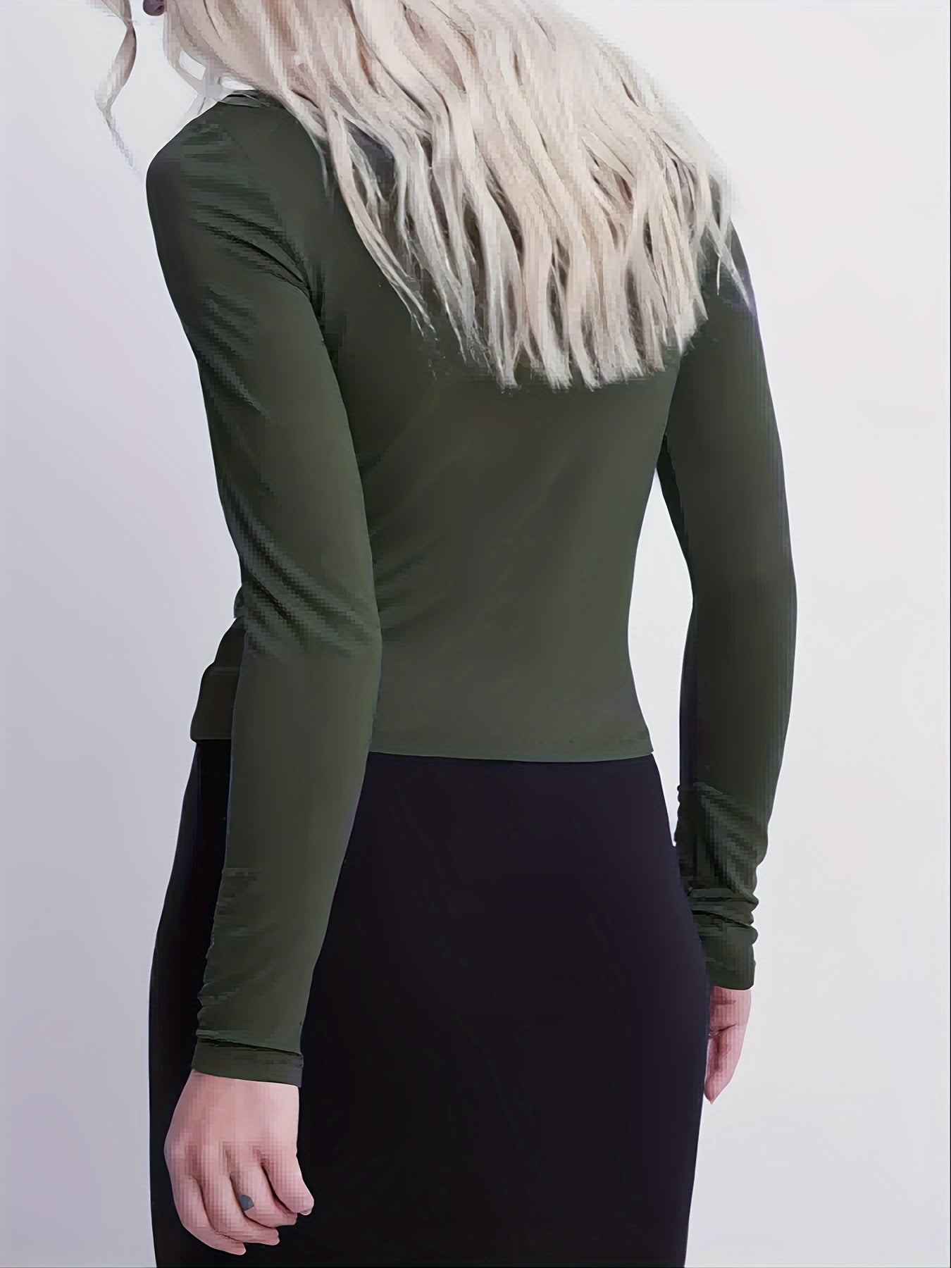 Valeria | Thermische gebreide slim fit-top voor dames, met fleece gevoerde warme basislaag, winter-top met lange mouwen