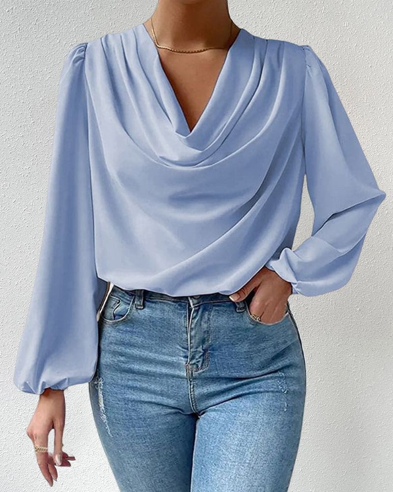 Noralie | Losse Blouse met Lange Mouwen en Kraag voor Vrouwen - Stijlvolle & Comfortabele Top