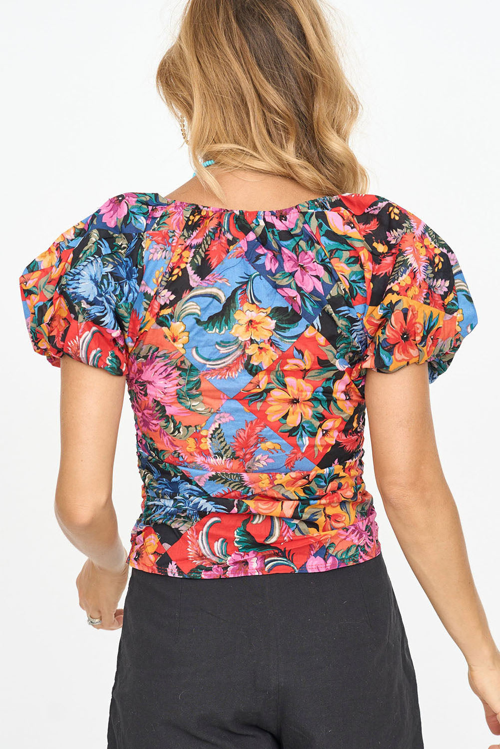 Lalita | Bloemenprint Pofmouw Blouse