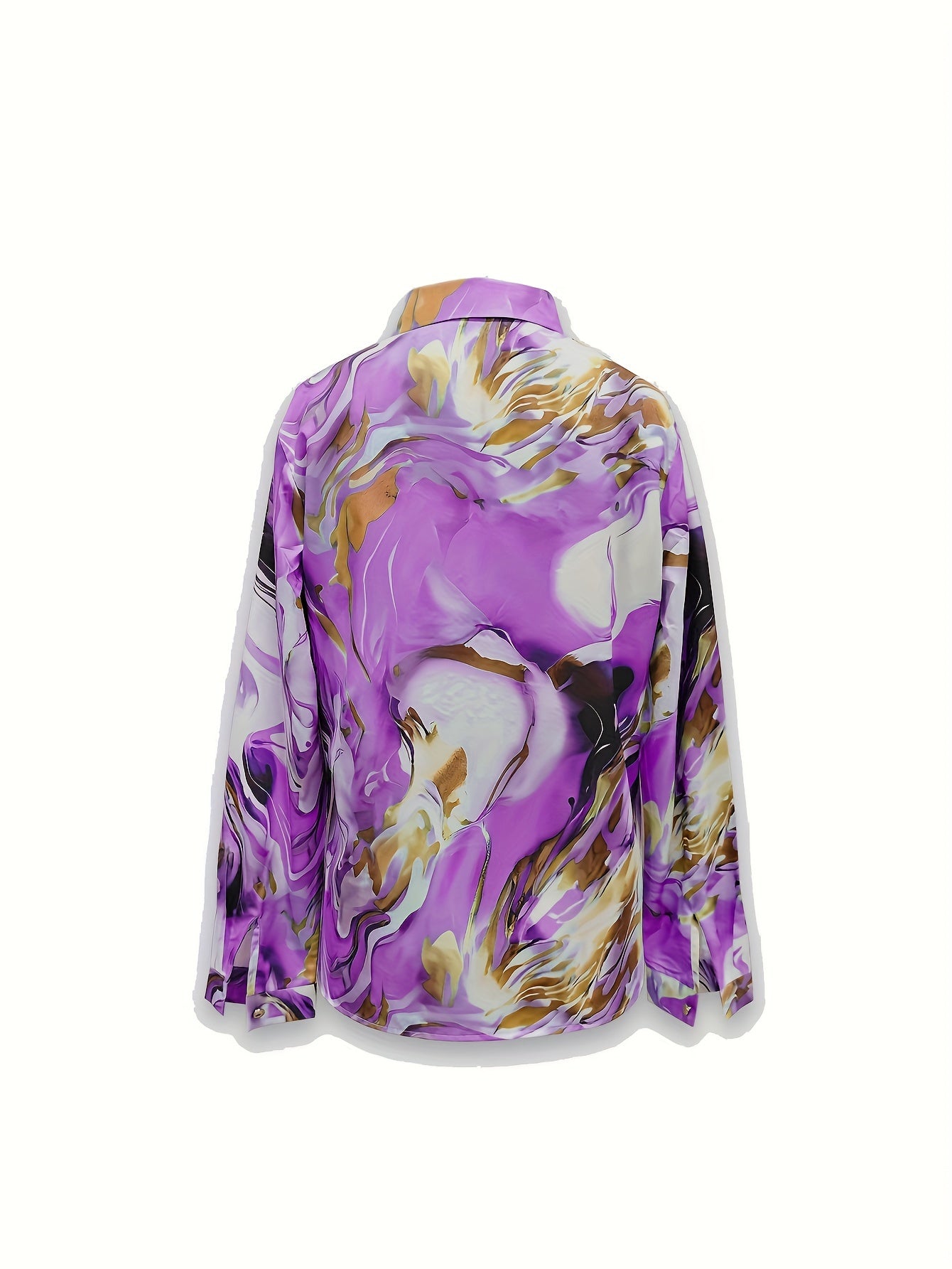 Elida | Elegante Abstracte Print Kapselkraag Lange Mouwen Blouse voor Vrouwen - Doorknoop mode top