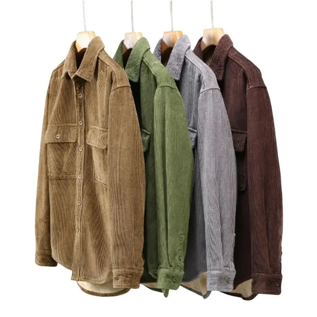 Alistair | Fleece gevoerd corduroy overhemd voor heren - warm wintershirt met lange mouwen en zachte binnenkant