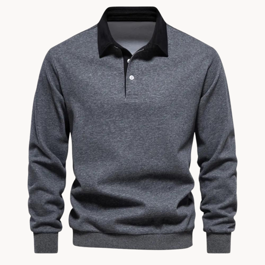 Onyx | Casual Polo Sweatshirt voor Mannen - Zachte, Comfortabele Katoenen Pullover