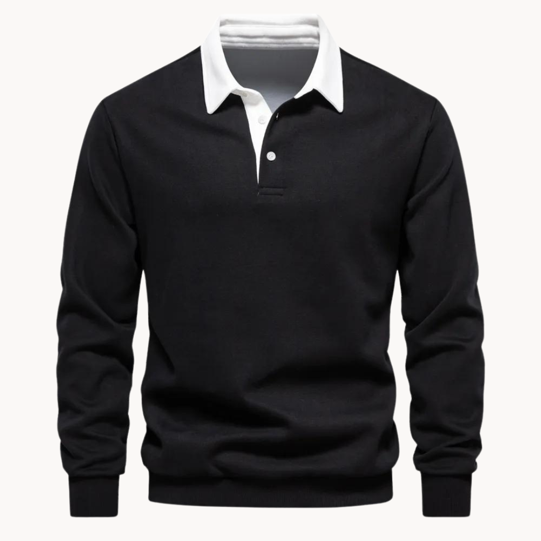 Onyx | Casual Polo Sweatshirt voor Mannen - Zachte, Comfortabele Katoenen Pullover