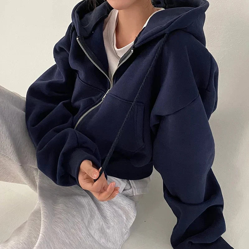 Selja | Oversized Hoodie met rits voor dames - Comfortabel, stijlvol en gezellig sweatshirt