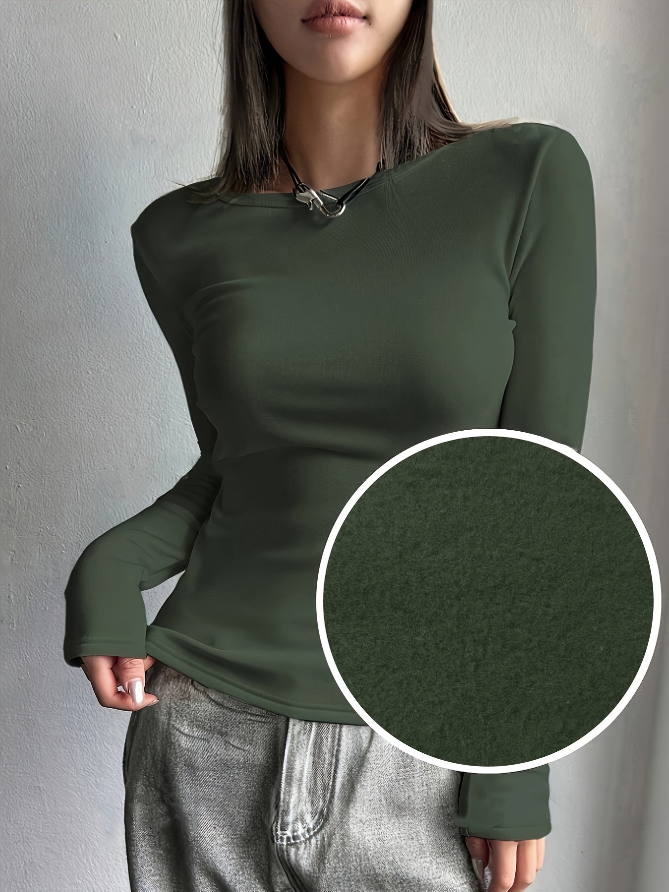 Valeria | Thermische gebreide slim fit-top voor dames, met fleece gevoerde warme basislaag, winter-top met lange mouwen