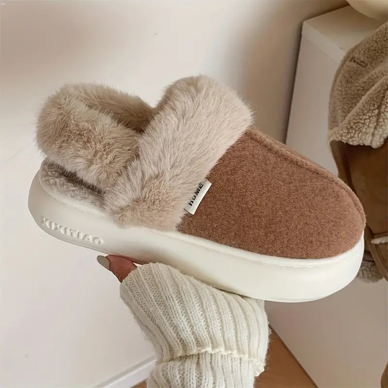 FluffSteps | Warme bontslippers voor dames in de winter - Gezellige huisschoenen voor binnen, antislipzool