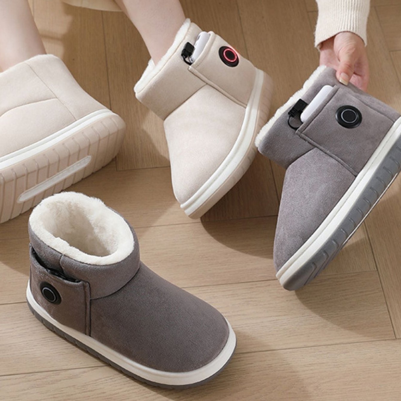 ToastSole | Verwarmde Winter Platform Schoenen - Behaaglijke Warmte, Elektrische Verwarmde Inlegzolen, Winter Schoenen voor Comfort & Stijl