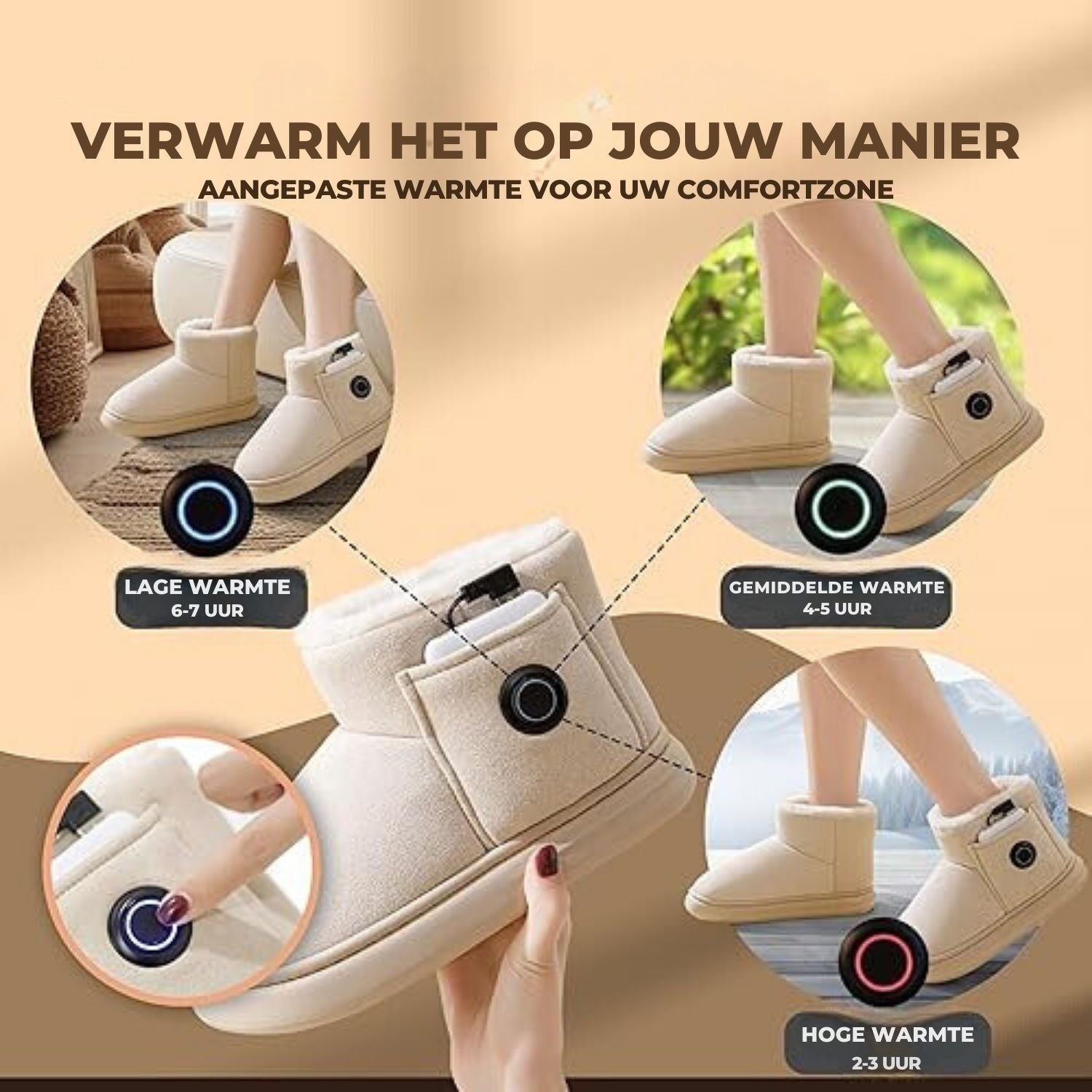 ToastSole | Verwarmde Winter Platform Schoenen - Behaaglijke Warmte, Elektrische Verwarmde Inlegzolen, Winter Schoenen voor Comfort & Stijl