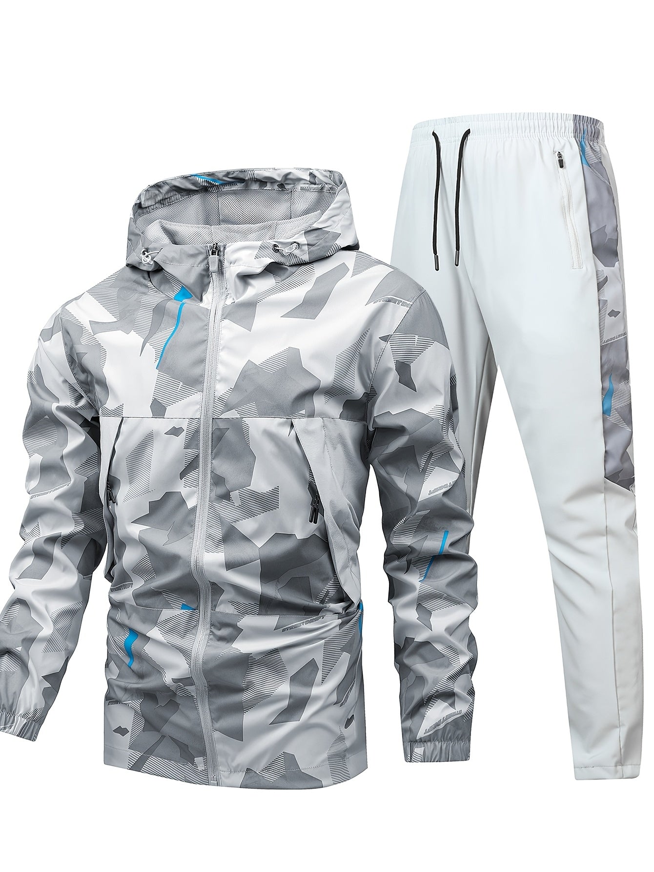 Arnaud | Camo jas en broek met capuchon voor heren - 2-delige sportkleding