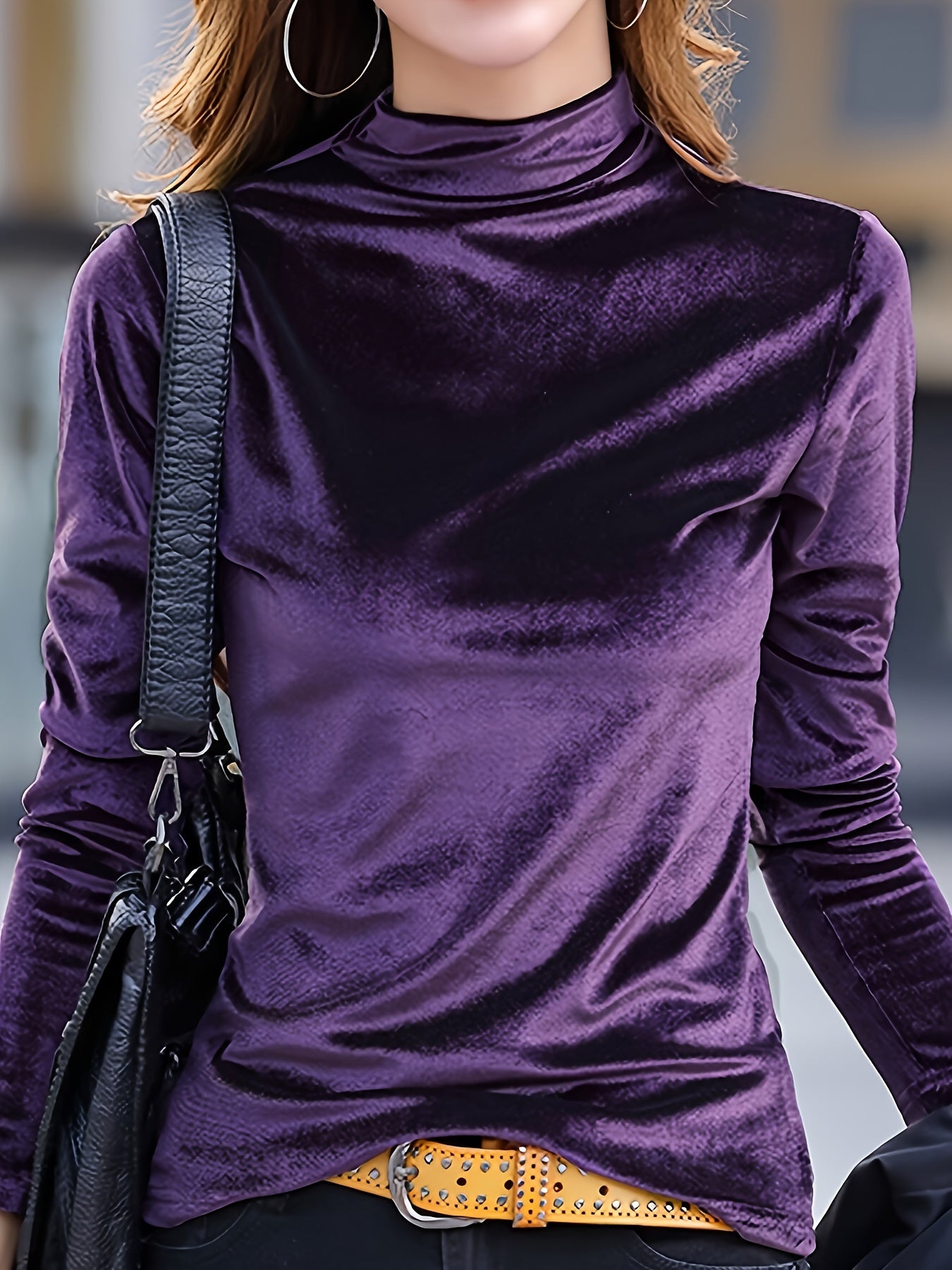 Sibylla | Fluwelen coltrui voor dames - Elegante top met lange mouwen