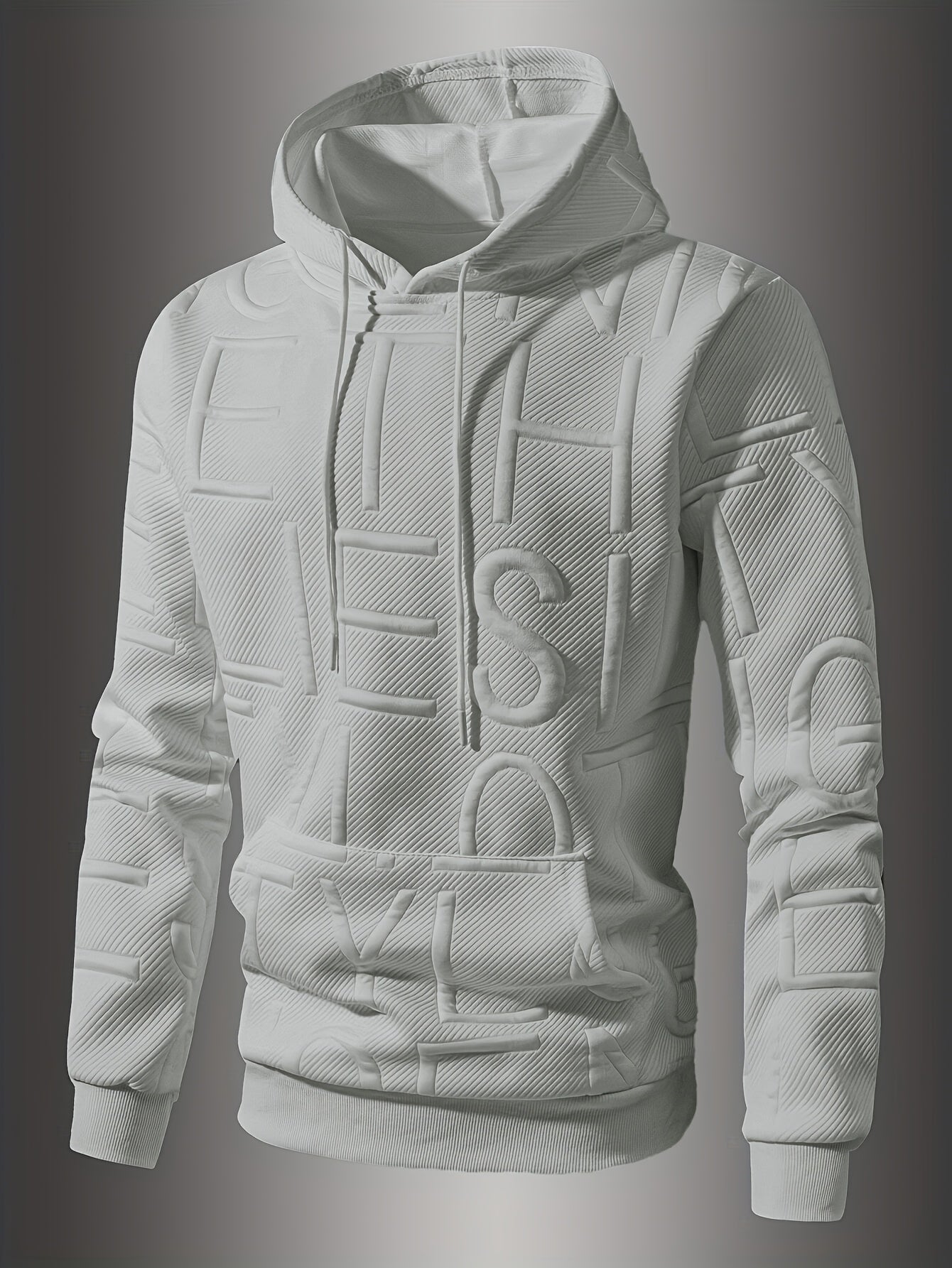 Bryce | Heren Hoodie met Letters Patroon - Casual Lange Mouw Kangoeroezak Sweatshirt voor Buiten & Dagelijks Dragen