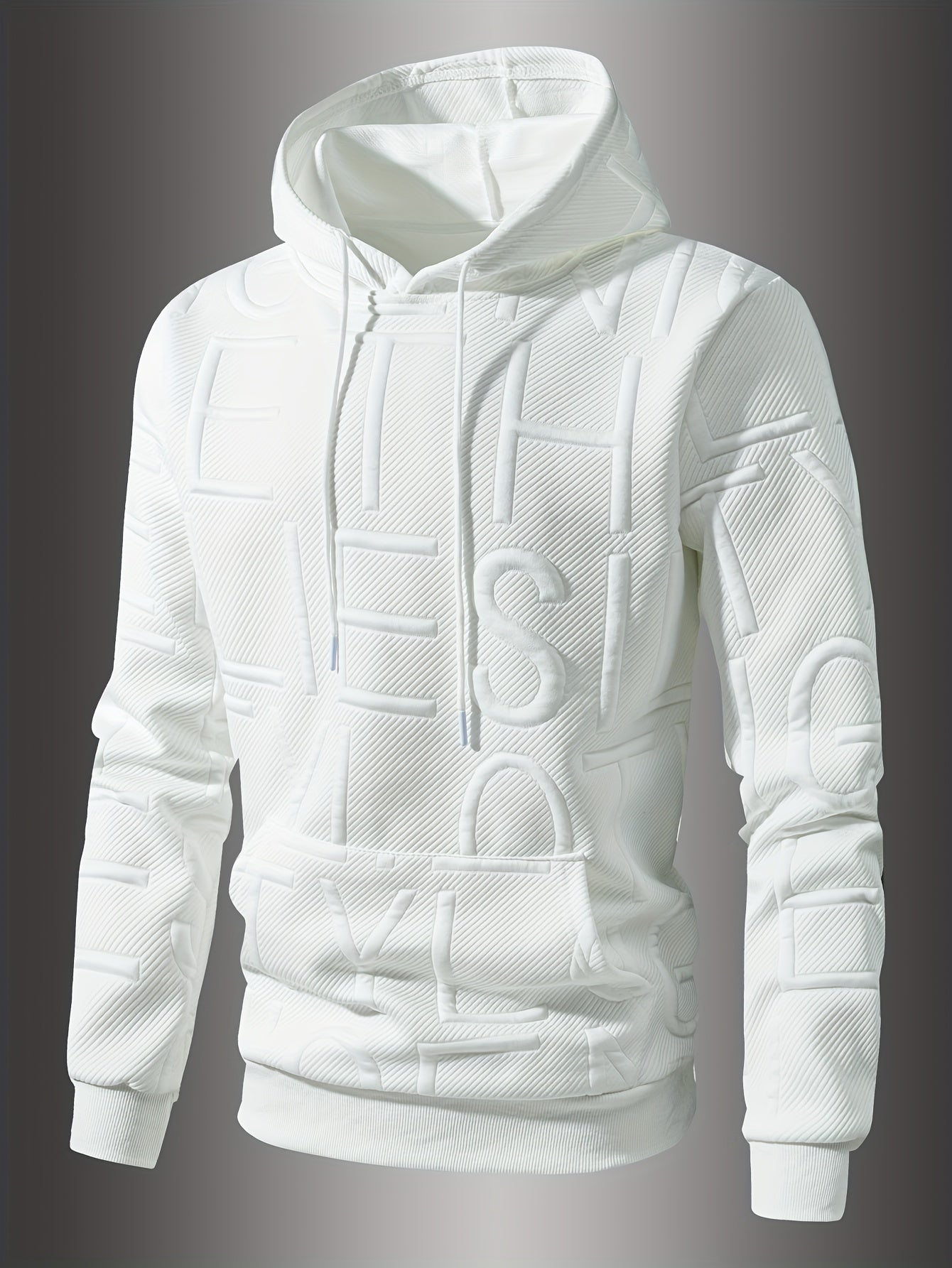 Bryce | Heren Hoodie met Letters Patroon - Casual Lange Mouw Kangoeroezak Sweatshirt voor Buiten & Dagelijks Dragen