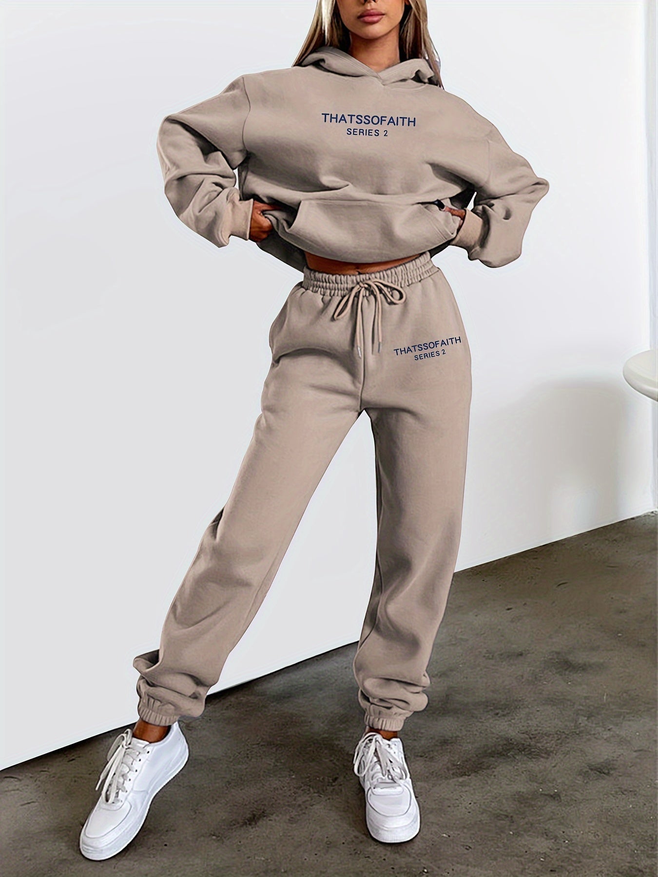 Nanna | Dames Trekkoord Hoodie & Jogger Set - Comfortabel, Stijlvol Tweedelig Outfit