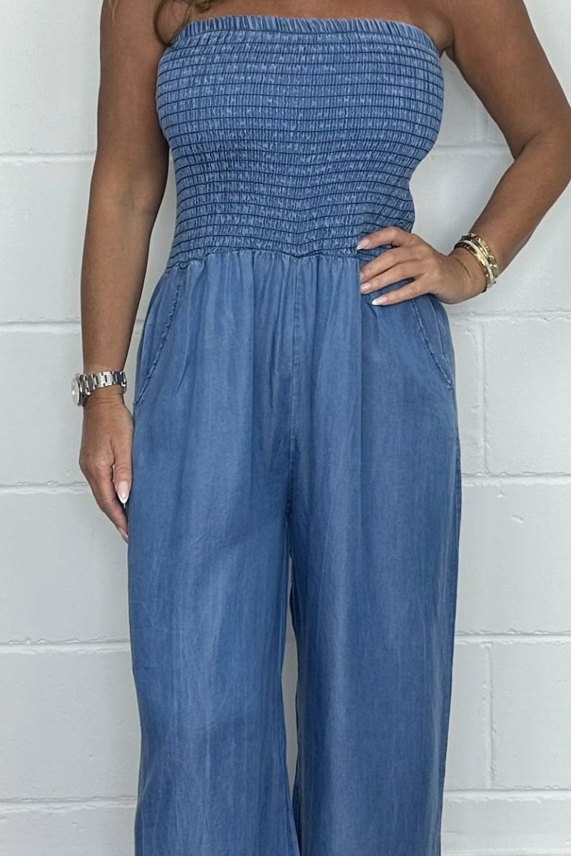 Xyrel - Gewassen denim jumpsuit